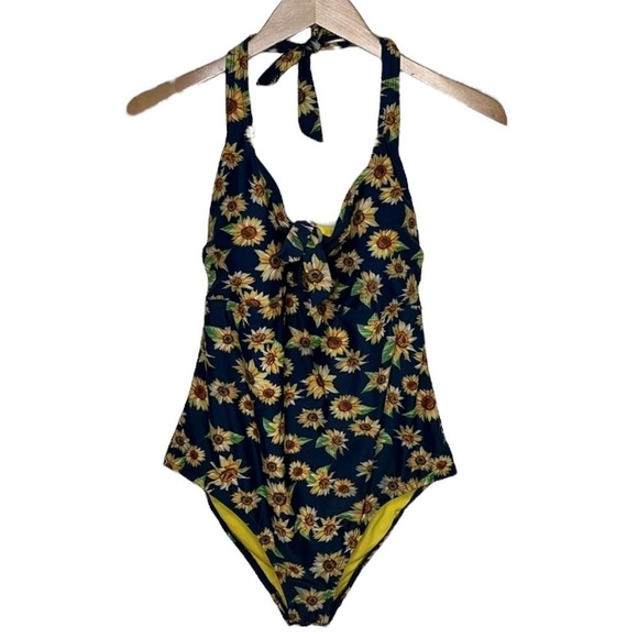Peyton & Parker Sunflower Halter One Piece Swimsuit Women Size 1X - Picture 1 of 5